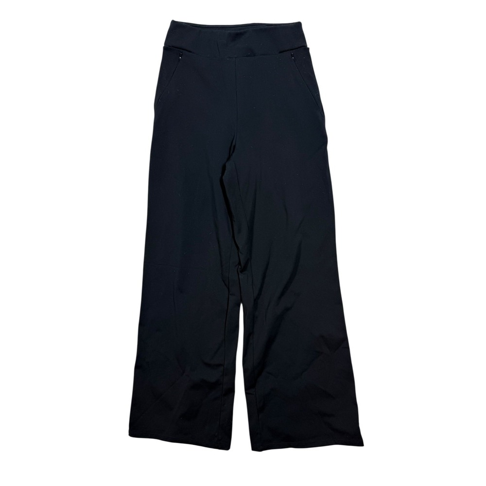 Oysho Women's Wide Leg Trouser Pants Black Pull On Size M Career Work